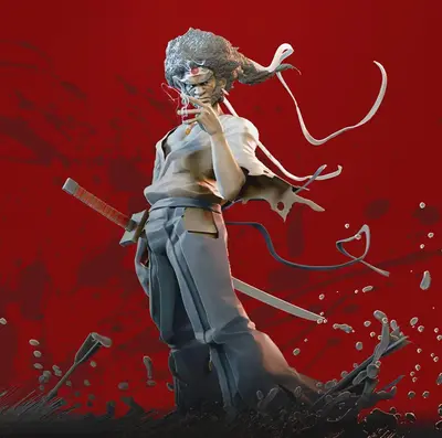 Afro Samurai Archivo Stl Obj Para Impresion 3D