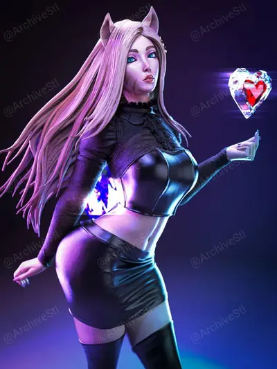 Ahri League Of Legends Archivo STL OBJ para Impresion 3D