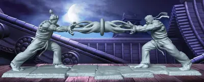 Akuma vs Ryu Diorama Archivo STL OBJ para Impresion 3D