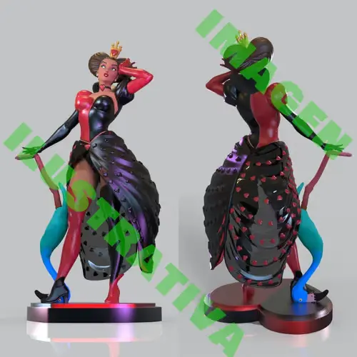 Alicia Reina De Corazones Cno Archivo Stl Para Impresión 3d