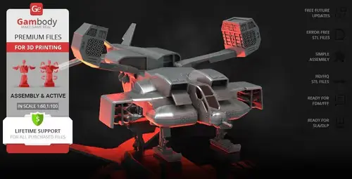 Alien - Avp Ud-4l Cheyenne Dropship G Stl Obj Impresión 3d