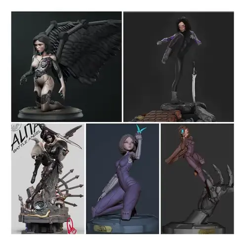 Alita Pack 01 X 5 Archivos Stl Obj Impresión 3d