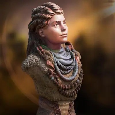 Aloy Horizon Zero Dawn Busto Archivo Stl Para Impresion 3D