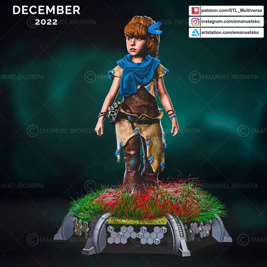 Aloy Young Archivo STL OBJ para Impresion 3D