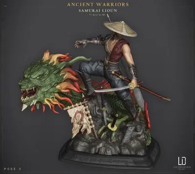 Ancient Warrior Samurai Lioun Archivo Stl Para Impresion 3D