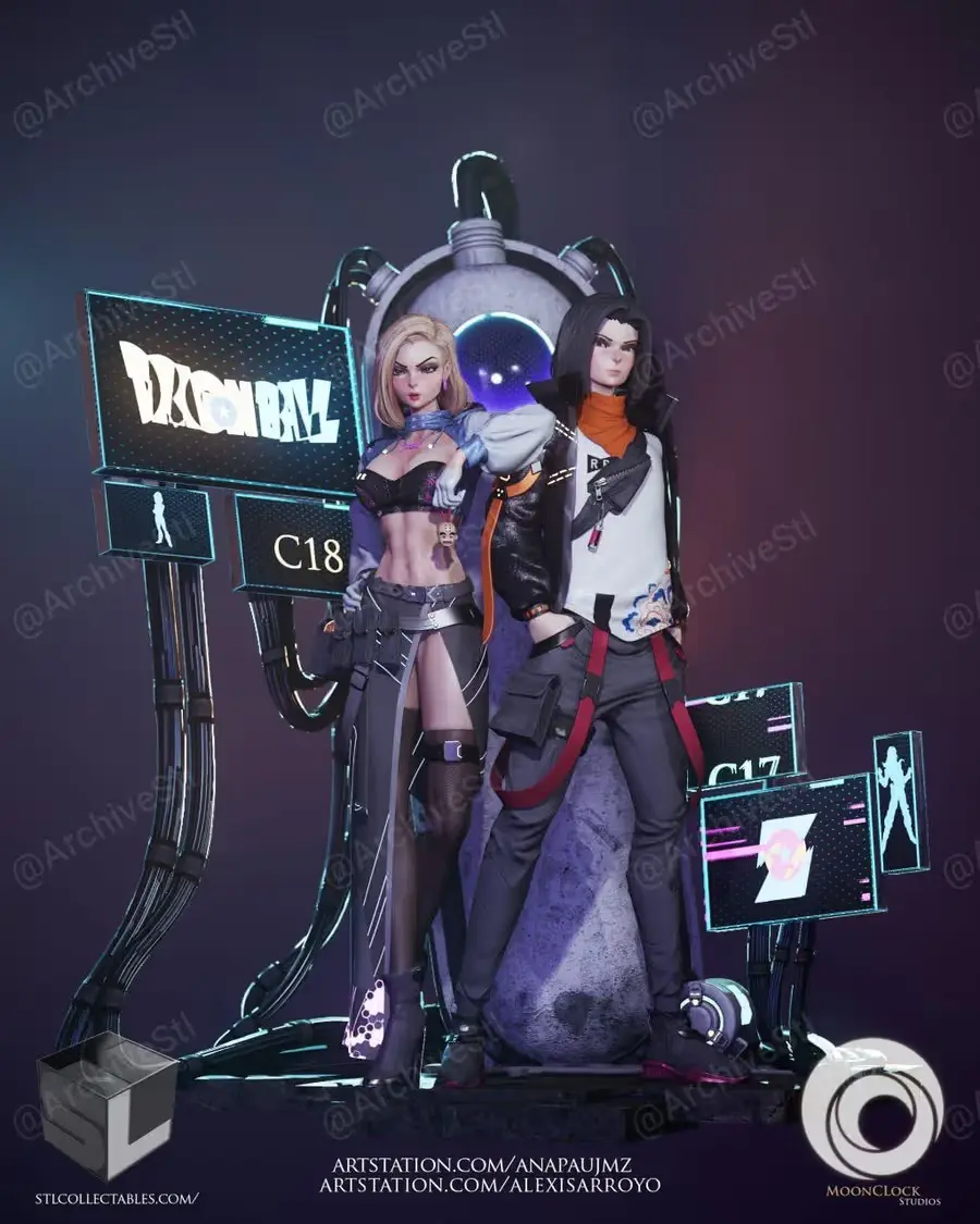 Android 17 18 Archivo Stl Para Impresion 3D