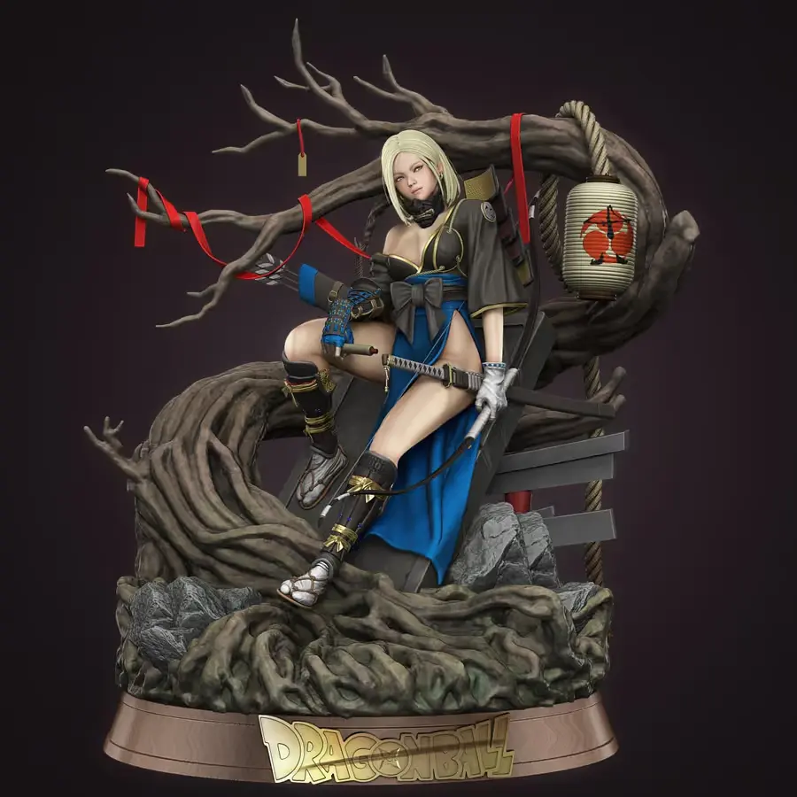 Android 18 Samurai Version Archivo Stl Obj Para Impresion 3D