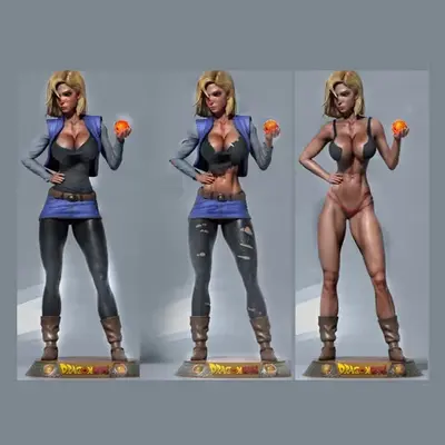 Androide 18 V 1-2-3 Archivo Stl Para Impresión 3d