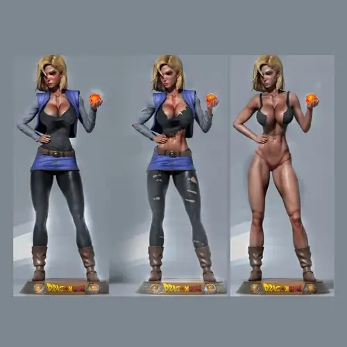 Androide 18 V 1-2-3 Archivo Stl Para Impresión 3d