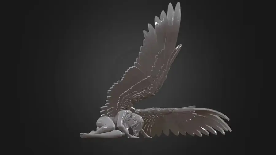 Angel Caido Archivo Stl Para Impresion 3D