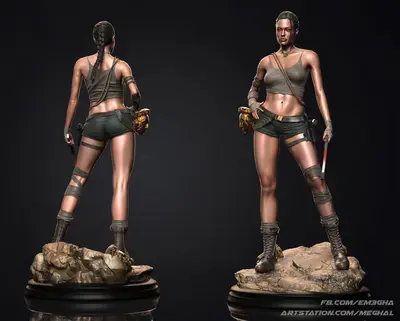 Angelina Lara Croft Archivo Stl Para Impresion 3D