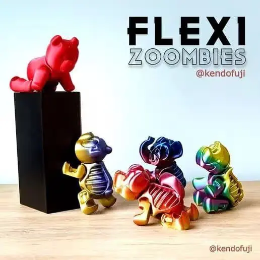 Animales Zombie Flexi Archivo Stl Obj Para Impresion 3D