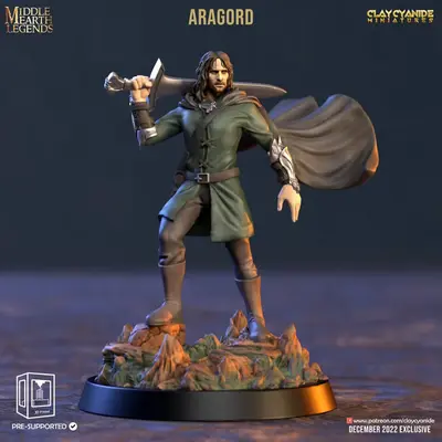 Aragorn Archivo STL OBJ para Impresion 3D