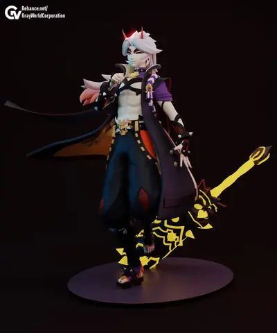 Arataki Itto Genshin Impact Archivo STL para Impresion 3D