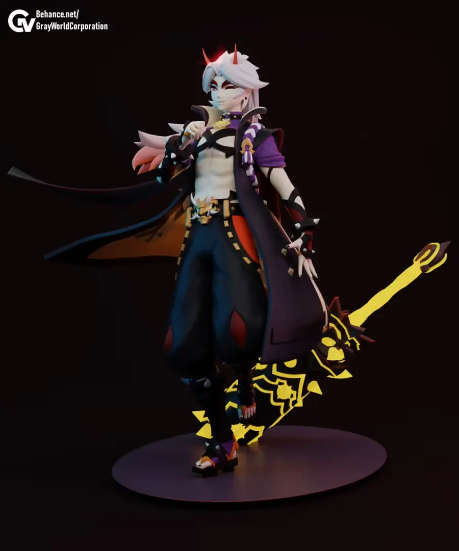 Arataki Itto Genshin Impact Archivo STL para Impresion 3D