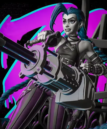 Arcane Lol Jinx Nomn Archivo Stl Para Impresión 3d