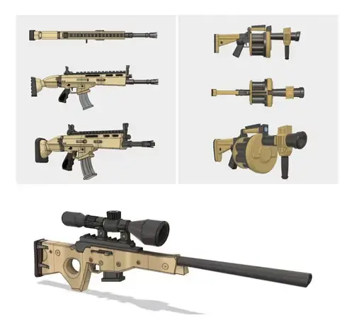 Armas Fortnite X 3 Archivo Stl Para Impresión 3d