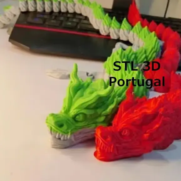 Artflex Dragon Flama Archivo Stl Obj Para Impresion 3D