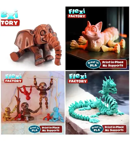 Articulado 05 X 4 Archivos Flexi Factory Stl Impresión 3d