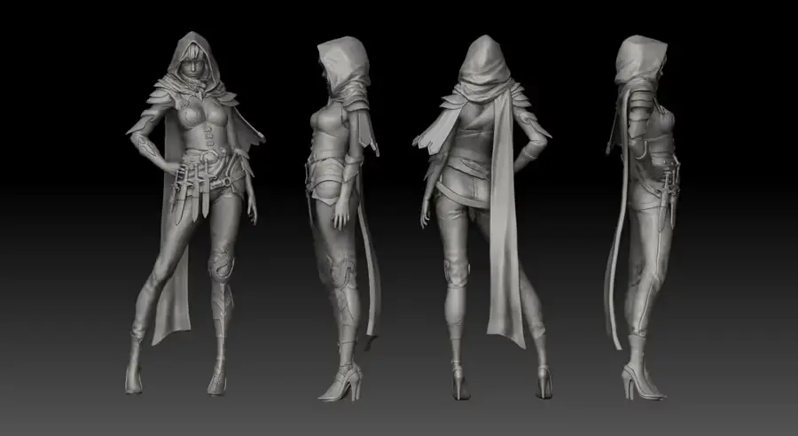 Assassin Girl Cleaned Archivo Stl Obj Para Impresion 3D