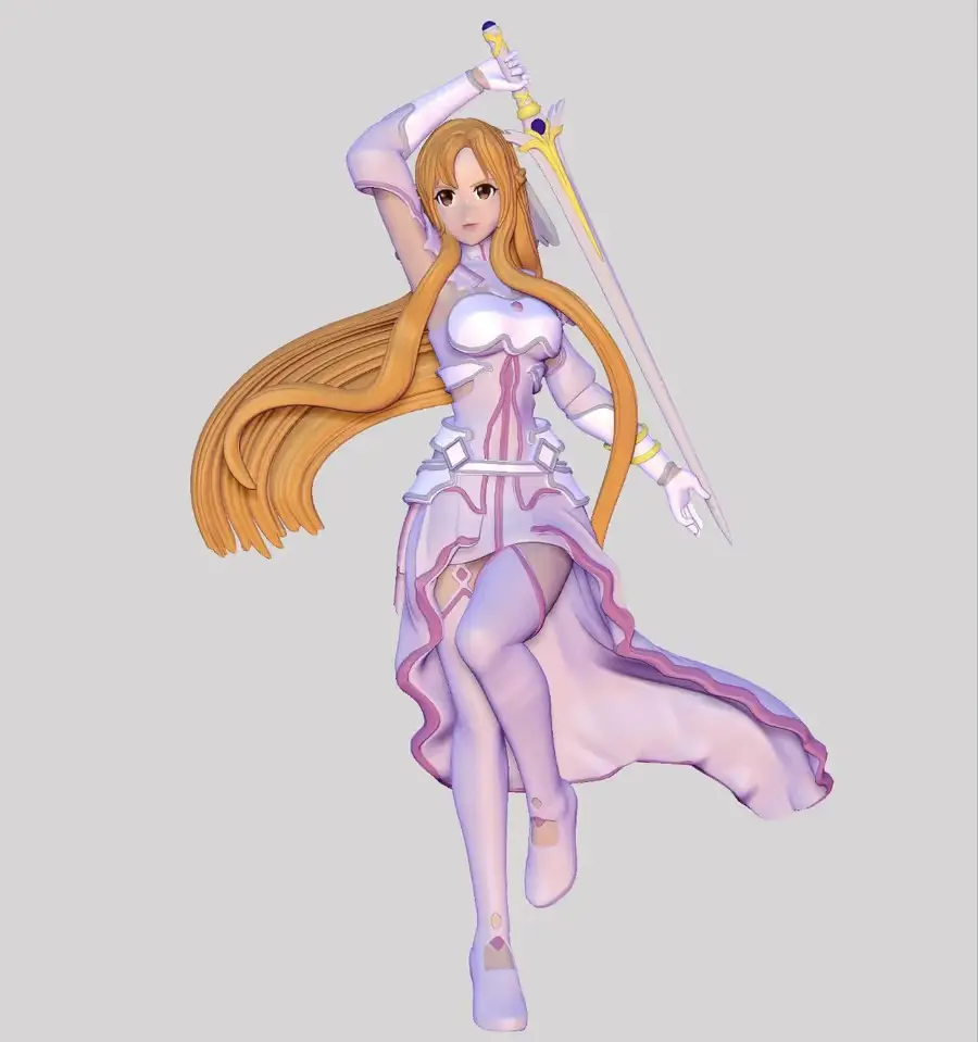 Asuna Sword Art Online Archivo Stl Para Impresion 3D