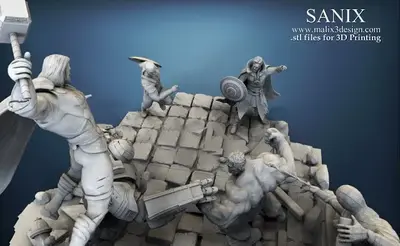 Avengers Diorama Archivo Stl Para Impresion 3D
