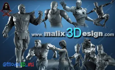 Avengers Pack X9 Archivo Stl Para Impresion 3D