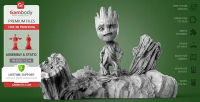 Baby Groot Gam Archivo Stl Obj Para Impresion 3D