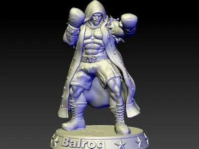 Balrog Street Fighter Archivo STL OBJ para Impresion 3D