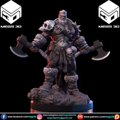 Barbarian Warrior Archivo STL Impresión 3D