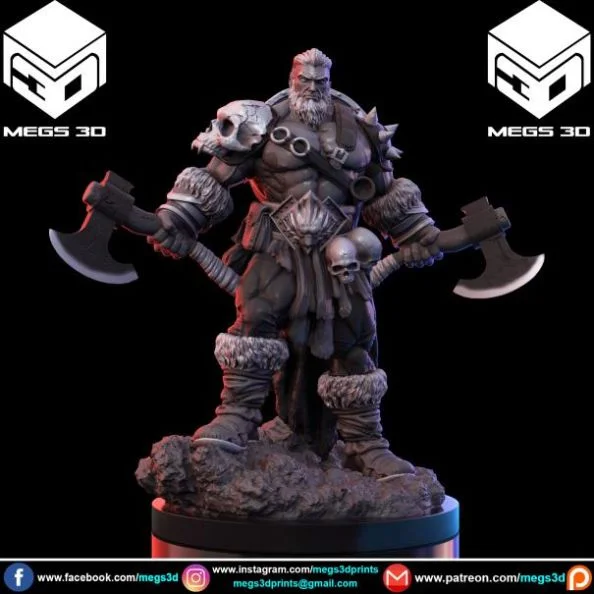 Barbarian Warrior Archivo STL Impresión 3D