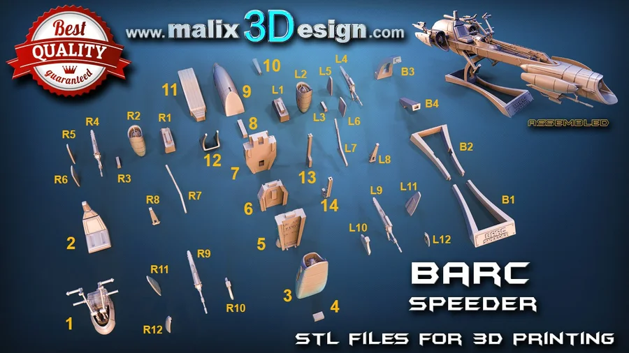 Barc Speeder Archivo STL Impresión 3D