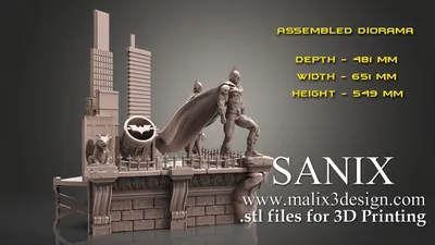 Batman Full Diorama Archivo STL Impresión 3D