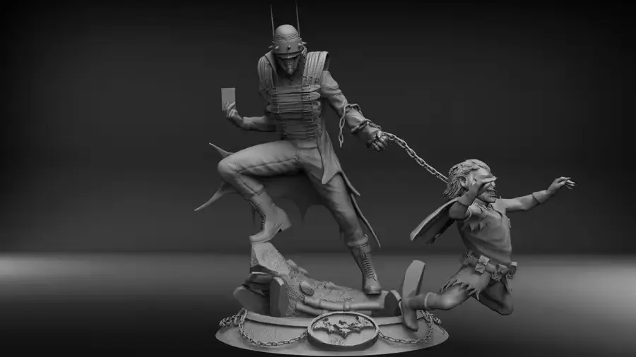 Batman Que Rie Archivo STL OBJ para Impresion 3D