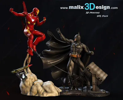 Batman Vs Ironman Archivo STL Impresión 3D