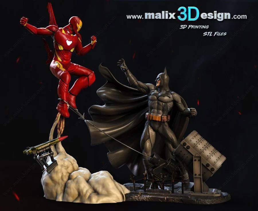 Batman Vs Ironman Archivo STL Impresión 3D