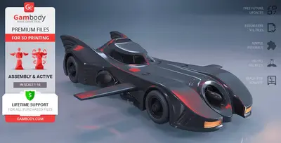 Batmobile 1989 Gb Archivo Stl Para Impresion 3D