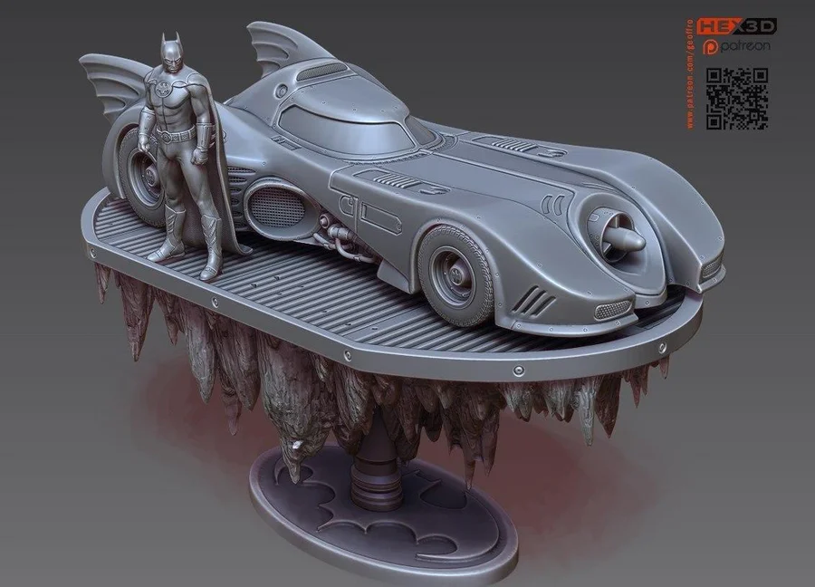 Batmobile Diorama Archivo STL Impresión 3D
