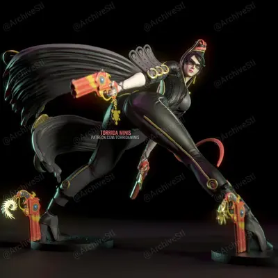 Bayonetta Archivo STL OBJ para Impresion 3D