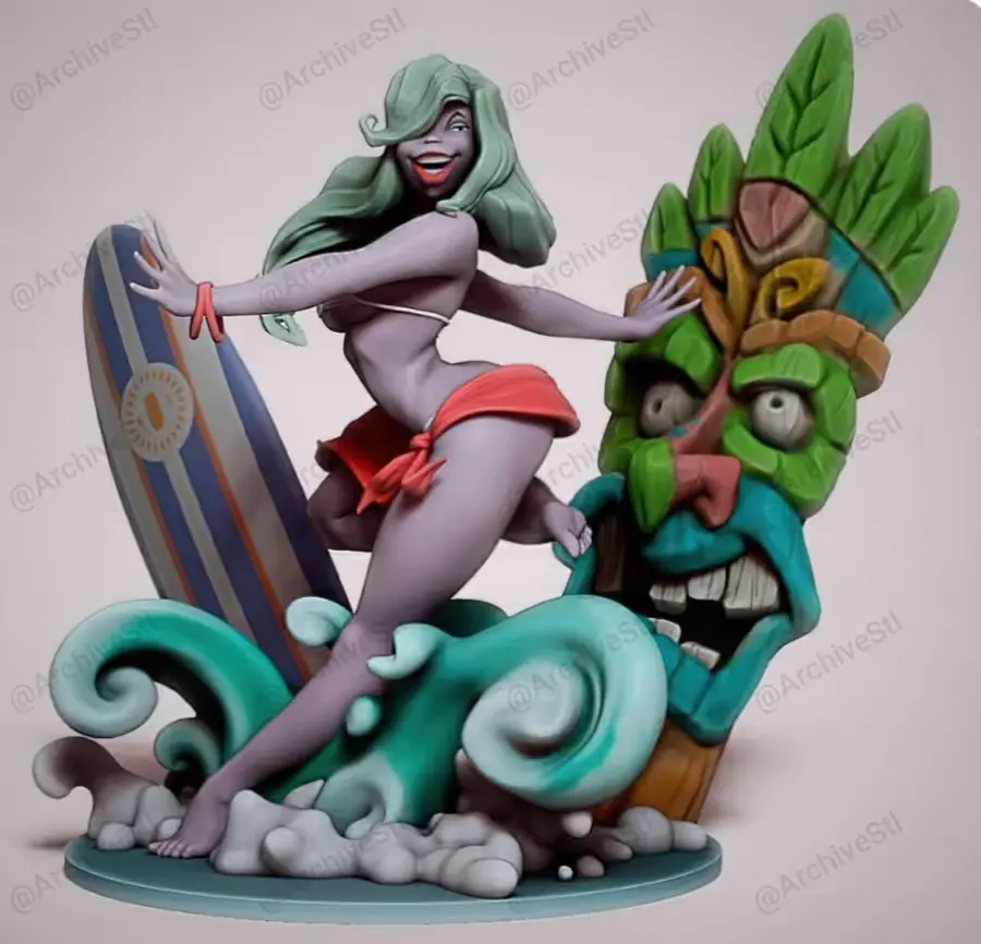 Beach Girl Archivo Stl Para Impresion 3D