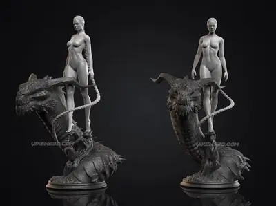 Beowulf Angelina Jolie Archivo Stl Obj Para Impresion 3D