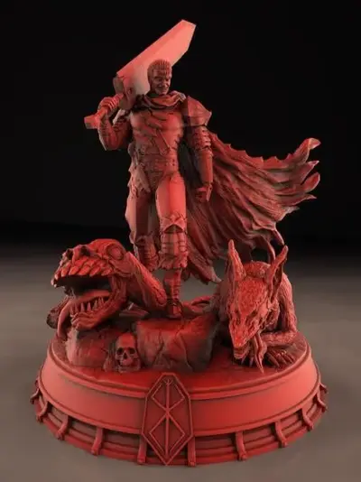 Berserk FIgura Anime Archivo STL OBJ para Impresion 3D