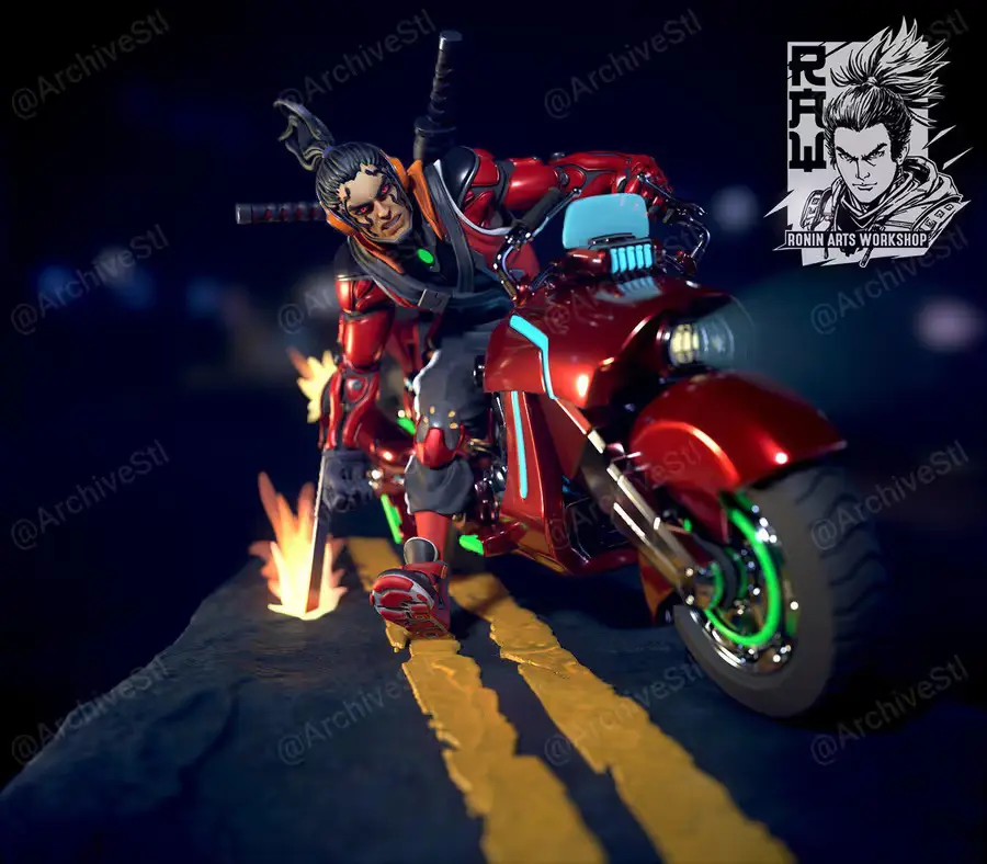 Biker Takeshi Archivo Stl Para Impresion 3D