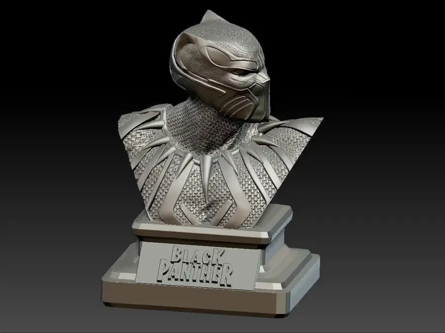 Black Panther Busto Archivo STL OBJ para Impresion 3D