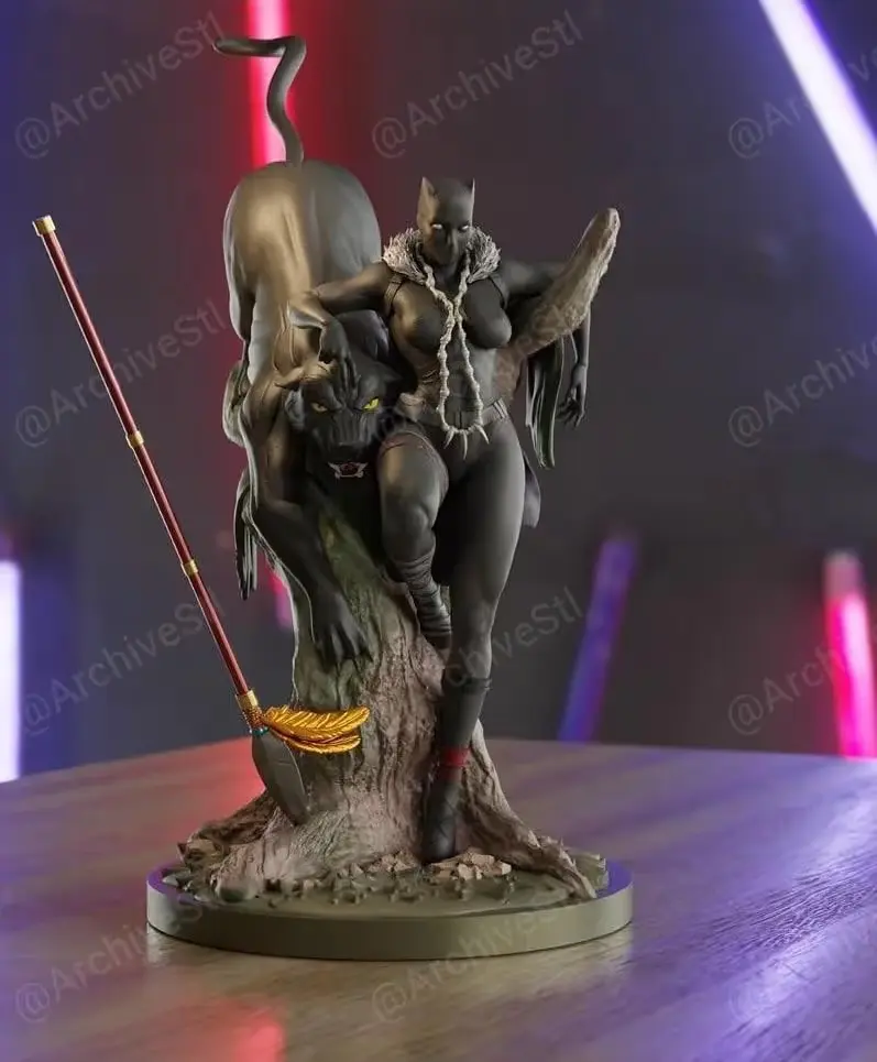 Black Panther Stl Archivo STL OBJ para Impresion 3D