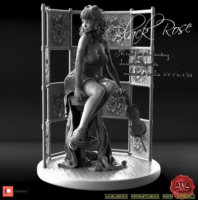 Black Rose Archivo Stl Para Impresion 3D