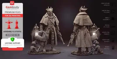 Bloodborne The Hunter Gambody Stl Obj Para Impresión 3d