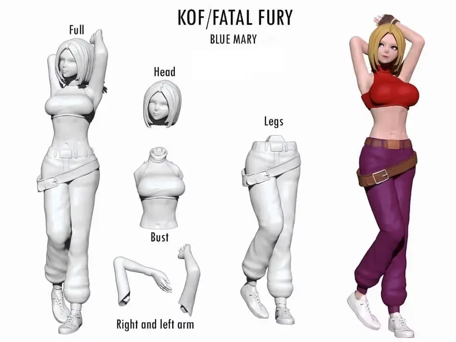 Blue Mary Kof Archivo Stl Para Impresion 3D