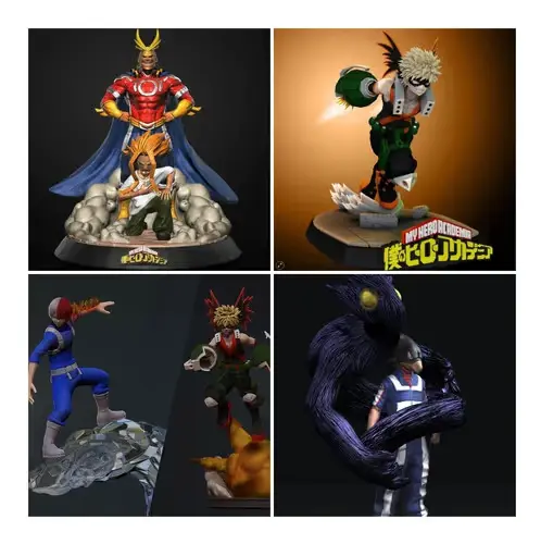 Boku No Hero Pack 1 X 4 Archivos Stl Para Impresión 3d