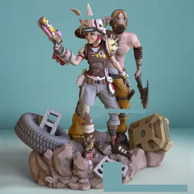 Borderlands Tiny Tina Y Psycho Archivo Stl Para Impresión 3d